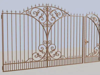 Wrought iron gate 3D model