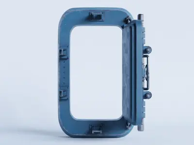 Military Metal Bunker Door  Low-poly 3D model