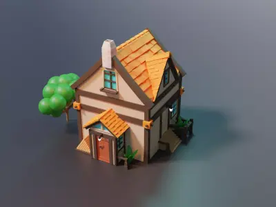 House Low-poly 3D model 18