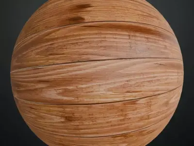 Polished Natural Wood Planks PBR Seamless Texture
