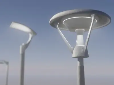 Modern Streetlamps Collection Low-poly 3D model
