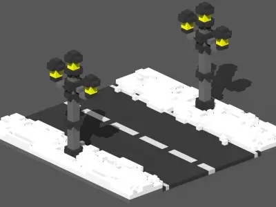 Xmas Road Voxel - 1 3D model