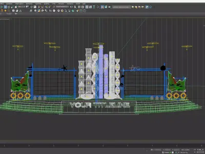 Travel Theme LED Event Stage 3D model