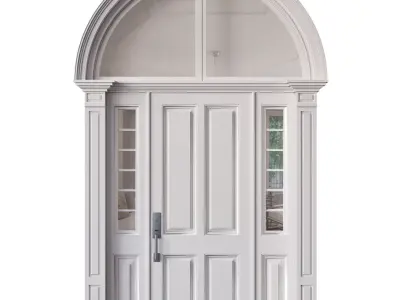 Classic Arched Entrance Door No14 A 3D model