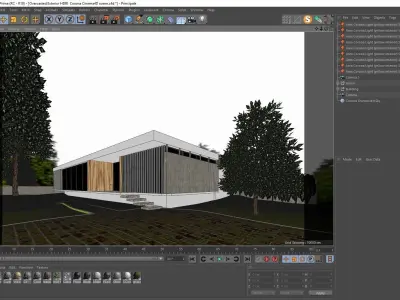 Overcasted Exterior HDRI  Corona Cinema4D scene 3D model