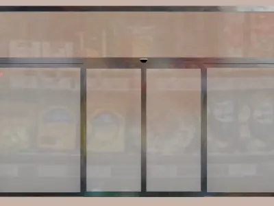 Automatic sliding door Animmated Low-poly 3D model