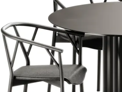 Valerie with Armrest and Saba Italia Teatro Magico Table 3D model