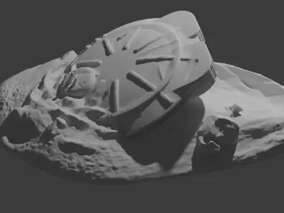 Crashed UFO Decor 3D print model