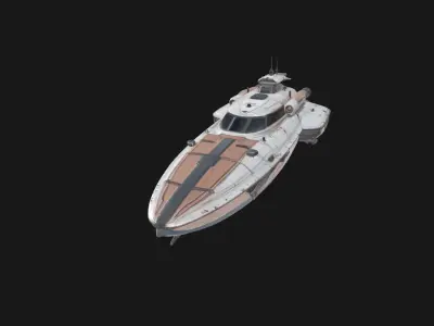 Speedy Nebula Futuristic SciFi Speedboat 3D Model Low-poly 3D model