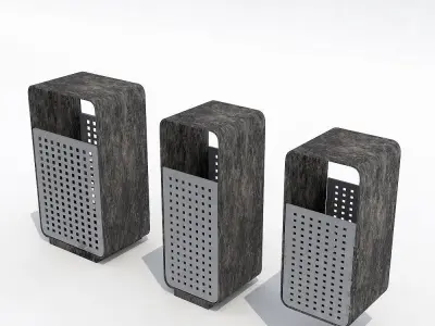 Street trash can - 5 3D model