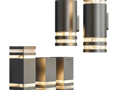 Nowodvorski set of outdoor wall lights 3D model