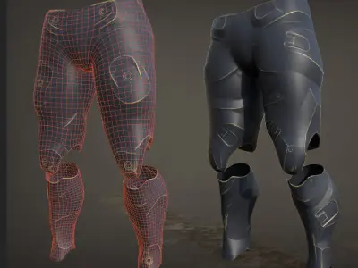 30 SCIFI LEGS with 4k Textures and UVS for ALL Softwares  Low-poly 3D model