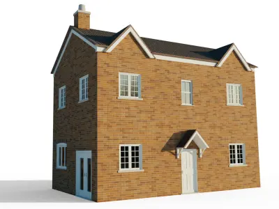 Modular English Housing Low-poly 3D model