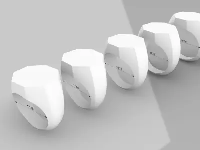 Octagonal Signet Ring Set 3D print model