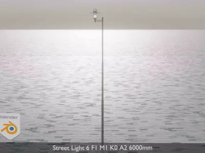Street Light 6 F1 M1 K0 A2 6000mm Low-poly 3D model