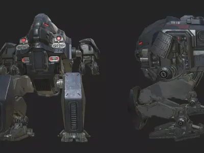 Heavy Mech Low-poly 3D model