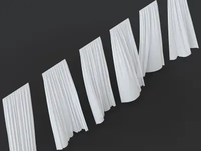 Curtain in the wind 3 3D model