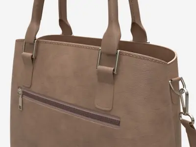 Women summer shoulder bag light brown 3D model