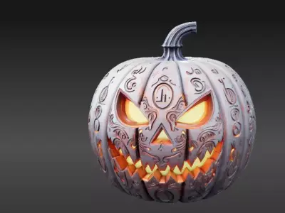 Pumpkin Lantern 3D Model Jack-O-Lantern Halloween 3D Printable  3D print model