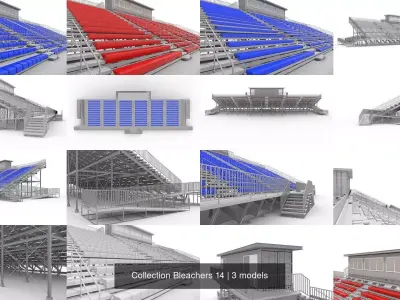 Collection Bleachers 14 3D Model Pack