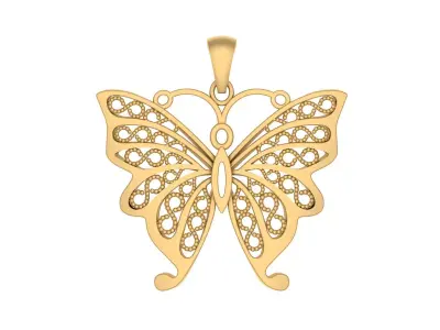 Butterfly pendant 3D print model  3D print model