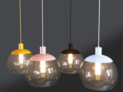 L2-1974 Glass Pendant Light 3D model