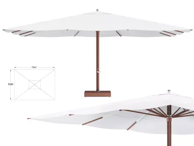 Ocean Master Classic Rectangle Parasol 3D model