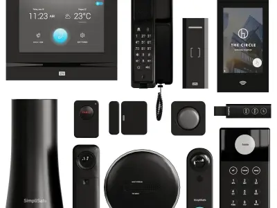 Equipment 6 Intercom And Security Set 2 Low-poly 3D model