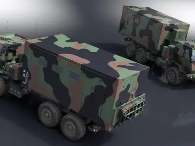  Deployed Military Mobile Command Truck Simplified 