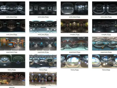 27 SciFi and 20 Realistic HDRIs - 8192x4096x32bit hdr Texture