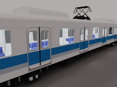 Modern Korean-style Subway Train 3D model