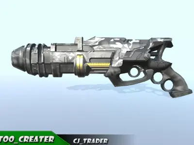 Sci-Fi Weapon Space Gun Low-poly  3D Model Low-poly 3D model
