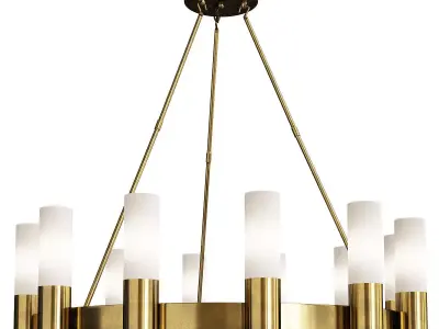  Twelve Light Natural Aged Brass Up Chandelier Low-poly 3D model