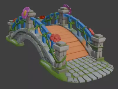 Park Bridge Forest Bridge Village Bridge Garden Bridge 3D model