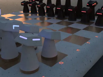 Chess Game Set 3D model