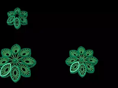 Pendant Set 7 paper flower 3D print model