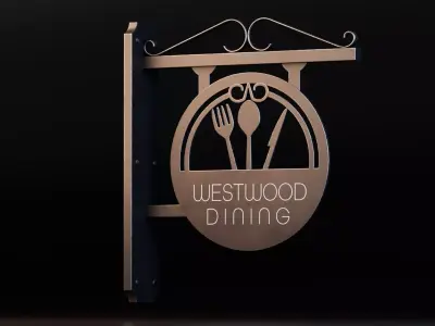 Restaurant Signboard Low-poly 3D model