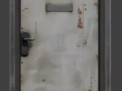 Rusted Industrial Bunker Door 3D Model Low-poly 3D model