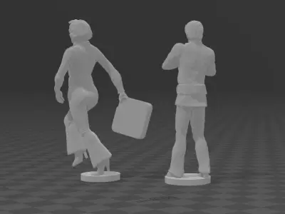 Space 1999 Russell and Bergman toy figurines 3D print model