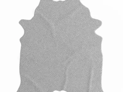 Spotted Brown And White Cowhide Rug 3D model