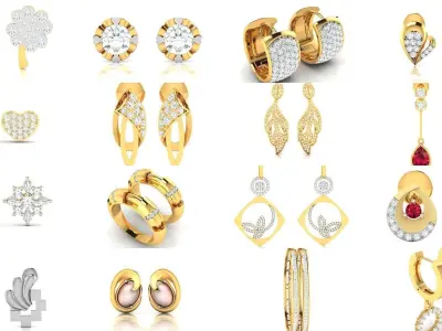 100 LIGHT WT EARRINGS  3D Model Pack