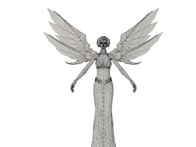 Angelic figure Low-poly 3D model
