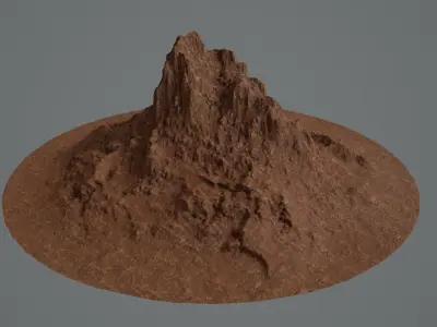 CANYON HILL Game  Ready Lowpoly Low-poly 3D model