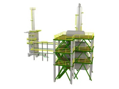 Oil And Gas Refinery Unit m6 3D model