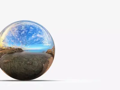 Sunset Coastal HDRI 8K Low-poly 3D model