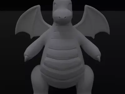 Dragonite Pokemon figurine low size 3D model for Print 3D print model