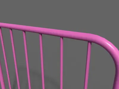 PBR Pedestrian Guard Rail Pink V2 Low-poly 3D model