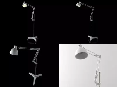 N floor lamp with different angles 3D model