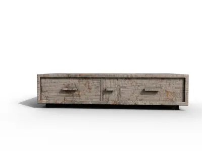 Old Modern Furniture 3D Model Terror Low-poly 3D model 16