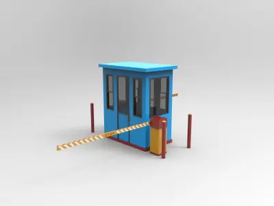 Parking booths Low-poly 3D model
